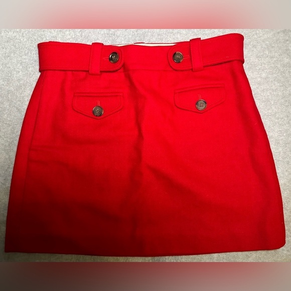 J Crew red wool mini skirt size 2 - Picture 3 of 7